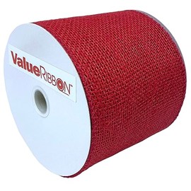 Value Ribbon Burlap 4" X 10 YD Wired Burlap Ribbon for Gift Wrapping, Rose Red Ribbons for Crafts, Birthday Gifts for Women and Men, Art Supplies for Party Decorations