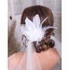 Aimimier 1920s Flapper White Feather Headpiece Crystal Feather Hair Clip