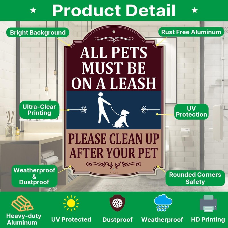 All Pets Must Be On A Leash Please Clean Up