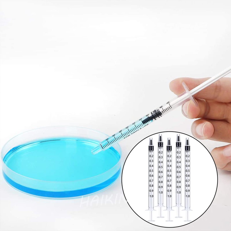 HAIKING 1ML Syringe, 20 PCS Catheter Tip Plastic Syringe for