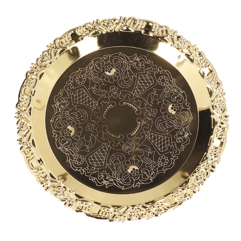 Round Decorative Dinner Plate Stainless Steel Storage Tray for Jewelry