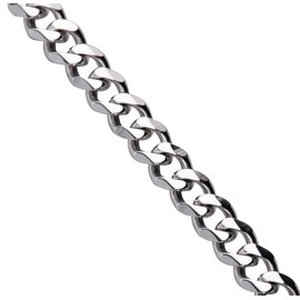 LUCKMAN Cadena Hombre Cubana, Acero Inoxidable Plata – Joyería y Regalo para Hombre, Papá, Novio, Cumpleaños, Navidad. Modelo Caleb