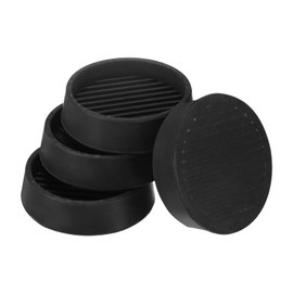 M METERXITY 4-Pack Furniture Coasters Cups, 2" Round Rubber Anti Slide Floor Protector Pads for Sofa Chair/Piano Stopper, Furniture Caster Leg Non Slip Feet Cups [Black]