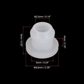 QUARKZMAN Pack of 10 Snap Rubber Grommet Hole Connector Mounting Diameter 6 mm ID 3.5 mm H 9 mm Seal Anti-Scratch for Electrical Box Cable Tube Transparent