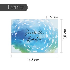 younikat 15 Postcards Save the Date I DIN A6 I Blue/Green I Set Confirmation Communion Confirmation Invitation Cards Writeable I dv1299