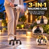 3-in-1 Adjustable Elders Walking Cane for Daily Mobility – Interchangeable