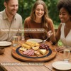 chicapica 16" Lazy Susan – Acacia Wood & Resin Turntable,