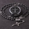HanlinCC 6mm Hematite Stone Black Beads Catholic Saint Benedict Rosary