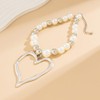 Y2k Large Heart Necklaces for Women Chunky Love Pearl Ball