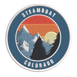 Steamboat, Colorado Ski Restort Mountain Embroidered Premium Patch DIY Iron-on or Sew-on Decorative Badge Emblem Vacation Souvenir Travel Gear Clothes Appliques