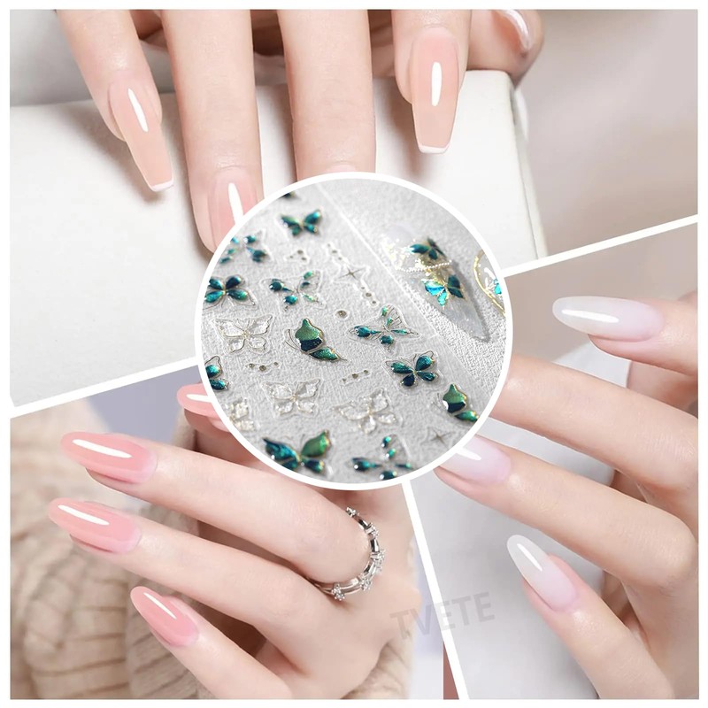 TVETE【2枚セット】ネイルシール ジェル パーツ イルステッカー イルステッカー 蝶ネイルデザイン 自己粘着 子供用 簡単 春夏