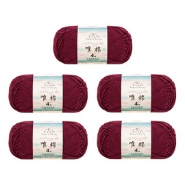 Susan's Family - 4 capas, 60% algodón, 40% hilo acrílico, suave y duradero, 5 x 50 g, 655 yardas para tejer y ganchillo, mantas de bebé, amigurumi, suéteres y más