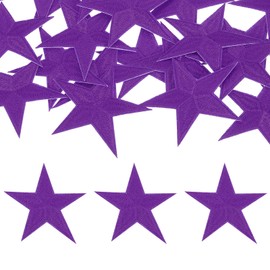 sourcing map 20Pcs Iron on Star Patches, Sew on Star Embroidered Patches, Decorative Repair Patch Applique for DIY Crafts Backpacks Bags Hats Clothes, 75mm Purple