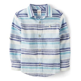 Gymboree,and Toddler Long Sleeve Button Up Shirts,Simply White,4T