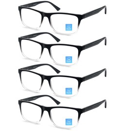 OLOMEE Black Clear Reading Glasses Men Blue Light Blocking Large Oversized Wide Readers +3.00 Cheaters w/Big Head/Large Face