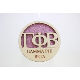 Sorority Shop Gamma Phi Beta - Laser Carved Greek Letter Ornament - 3" Round