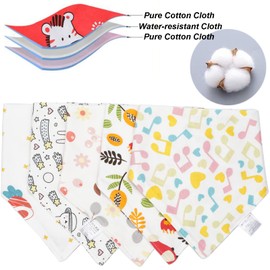 FLYAMAPIRIT Triangular Dribble Bibs Baby Scarves Pack of 5 Pure Cotton Absorbent and Soft Drool Bibs with 2 Adjustable Poppers for Babies, Gender: Girls
