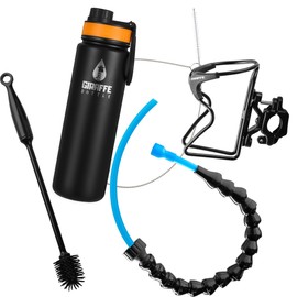 Giraffe Bottle Tower XL Hands Free Drinking System, Insulated Stainless Steel Bottle, with Round Tube Mounted Bottle Holder (length 25 in / 63 cm)