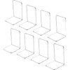 Qidexin 8pcs Book Ends, Acrylic Bookends, Non-Skid Book End, Clear