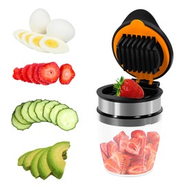 Cozioz Strawberry Slicer – Multi-Purpose Fruit and Veggie Cutter for Strawberry, Egg, Banana, Kiwi, Cucumber, Mushroom, and Salad Prep | Fast Kitchen Slicing Tool with Precision Blades