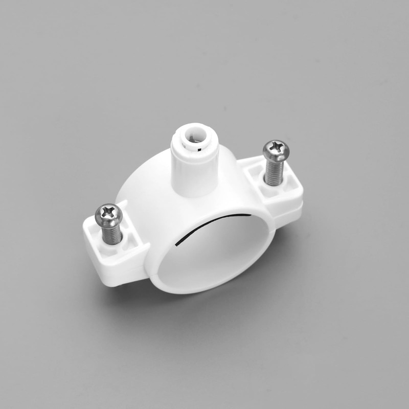 YINETTECH 2PCS White Drain Saddle Valve Clamp 1/4" Quick Connect