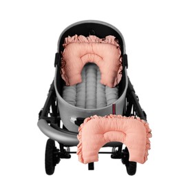 Stroller Cushion for Pets, Bolster, Margaret The Lace Edition, Harryspet, Pet Pillows, Pet Strollers (Coral Pink, Mini(9-11"))