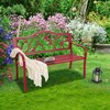 PHI VILLA Red Bird Garden Bench, 50” Metal Outdoor Bench