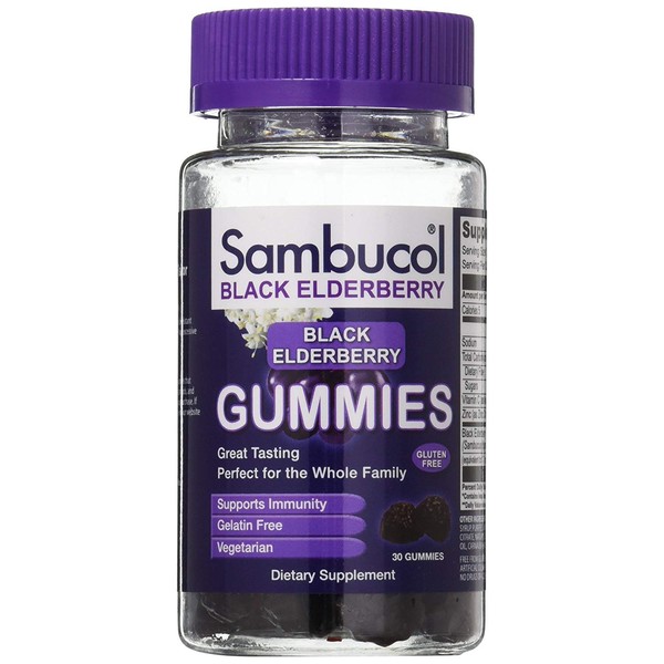 Sambucol Black Elderberry Dietary Supplement Gummies - 30 ct, Pack of 3