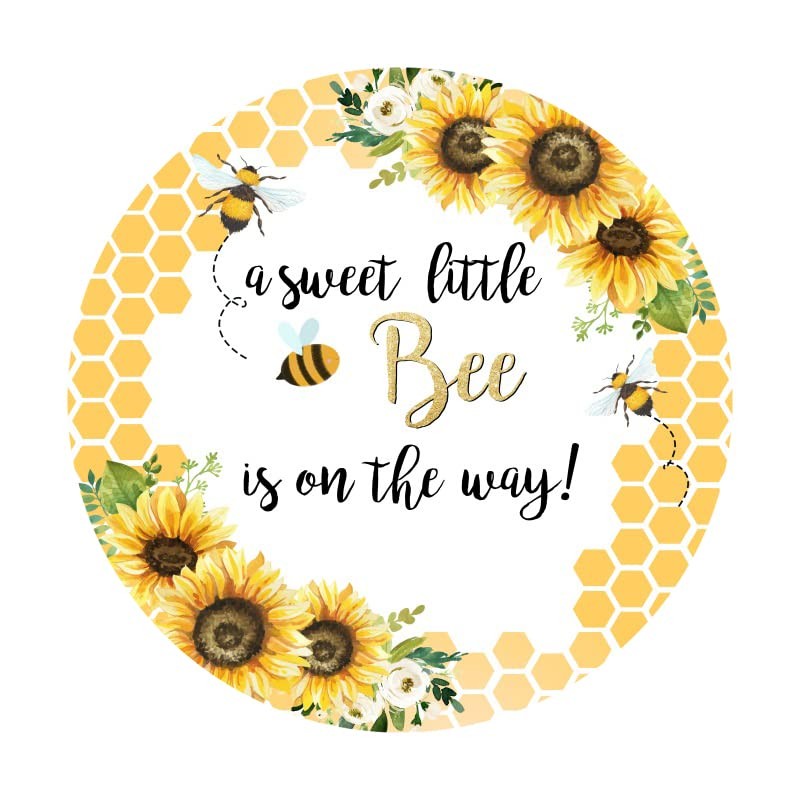 Laeacco 6.5x6.5ft Baby Shower Round Backdrop - Sweet Little Bee