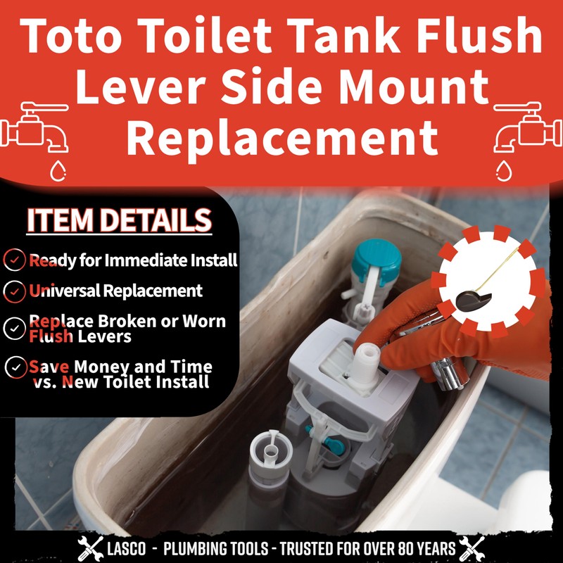 LASCO 04-2149OB Toto Replacement Toilet Tank Flush Lever Side Mount,