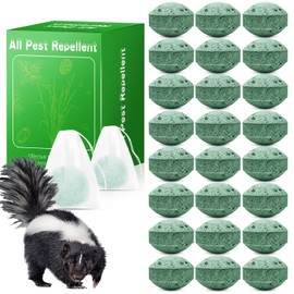 24Pack Skunk Repellent Outdoor - Raccoon Repellent for Indoor Outdoor, Natural Peppermint Oil Mole Repellent Safe for Pets & Kids Repels Skunk Raccoon