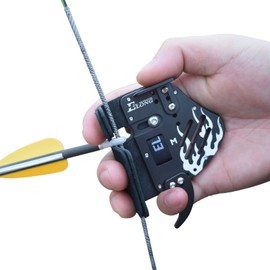 Elong Archery Recurve Bow Finger Tab Genuine Leather + Aluminium Plate Adjustable Finger Protection Protective Equipment for Right Hand