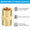 PATIKIL Brass Pipe Fittings Coupler, 5Pcs 1/8" x 1/8" NPT