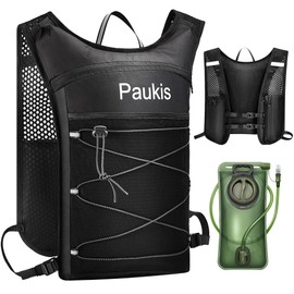 Paukis Running Vest for Women and Men, Lightweight Running Hydration Vest Backpack with 2L Water Bladder, Adjustable Hydration Pack for Hiking Trail Running Race Marathon Cycling