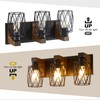 Farmhouse Bathroom Vanity Light, 3-Light Wood Bathroom Light Fixtures Over