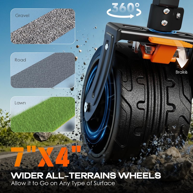 Big Wheels Collapsible Wagon Cart Foldable, Heavy Duty Beach Wagon