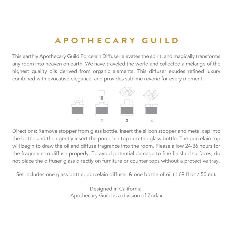 Zodax Blush Porcelain Oil Diffuser, 1.69 oz - Moroccan Peony