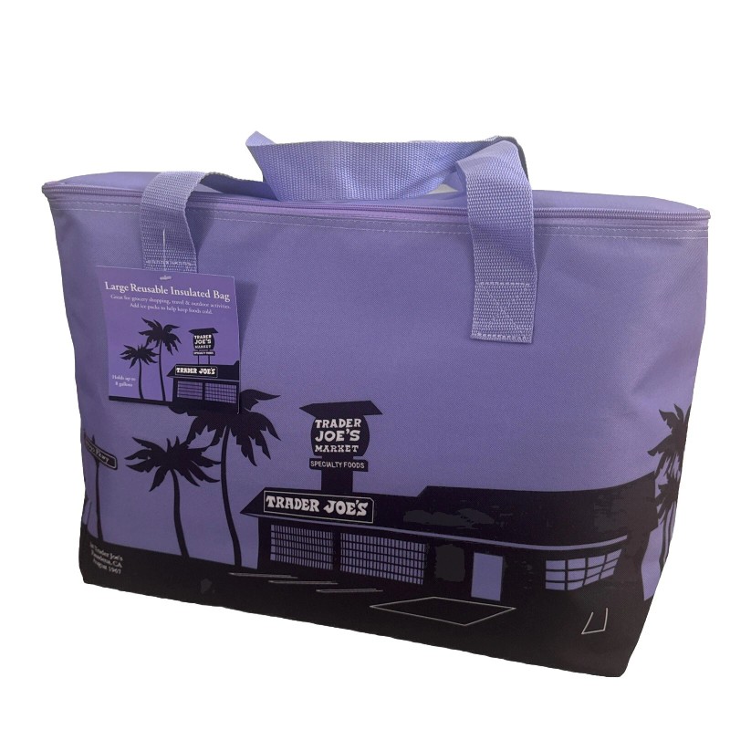 Trader Joe's Lavender Purple LE Reusable Insulated Shopping Eco Tote