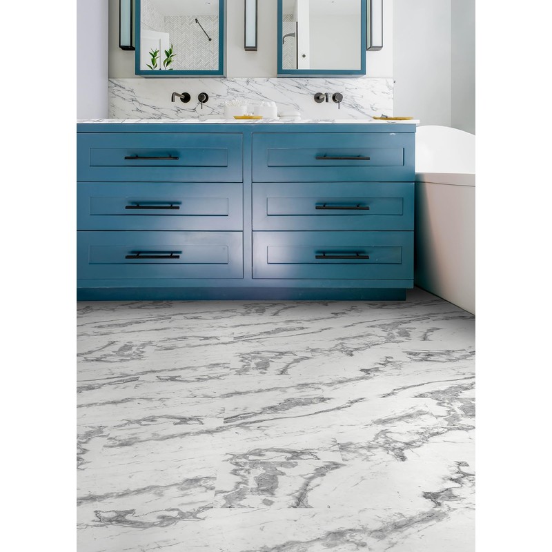 FloorPops Piazza Marble Peel and Stick Floor Tiles, FP6161