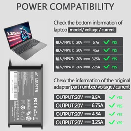 230W Laptop Power Supply for Lenovo Legion 5, Lenovo Legion 7 5P C7 S7 Y540 Y545 Y740 Y730 Y900 Y910 Y920 Y7000 Thinkpad P1 P73 P53 P72 P52 P71 P51 P70 X1 Extreme G4 G5 Slim Laptop Charging Cable
