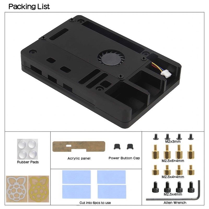 Ultra-Thin CNC Aluminum Case with Fan for Raspberry Pi 5