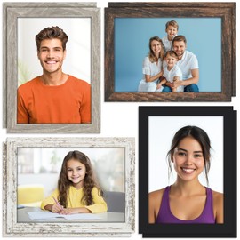 Icona Bay - 5x7 Picture Frames - Multicolored, 8 Pack - Modern Rustic Engineered Wood Frames - Table Top or Wall Mount - Distressed Wooden Style - Bliss Collection