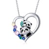 Alphm Panda Necklace 925 Sterling Silver Panda Heart Pendant Cute