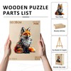 SECOGM Wooden Puzzles for Adults - Artistic Fox Wood Puzzles