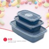 Home Basics Plastic Meal Prep Set, Blue | Perfect for