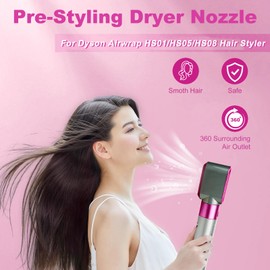 Pre-Styling Dryer Attachment Nozzle Replacement for Dyson Airwrap Styler Accessories,Pre-Styling Dryer Nozzle for Air wrap HS01 HS05 HS08,Pre-Shaped Nozzle Attachment,Part No. 969759-01,Purple