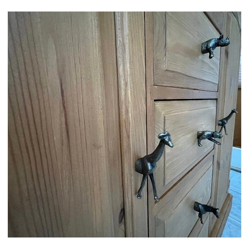 Safari Antique Brass Animal Iron Metal Drawer Knobs (Knob, Leopard)