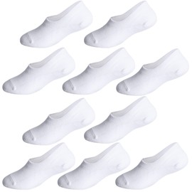 CHUNG Little Boys Girls No Show Socks Low Cut Invisible Solid Color Pack of 10, White, 2-4Y