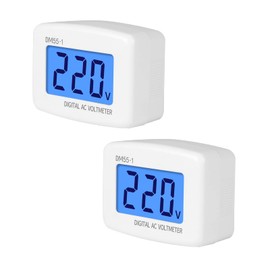 SIPYTOPF Voltage Test Monitor,Flat US Plug in AC 80-300V LCD Digital Voltmeter Voltage Measuring Monitor,110V 220V Panel Power Line Volt Tester Gauge for Household Plug into Outlet (2 Pack)