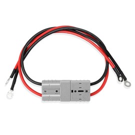 ANKG 50Amp 10Awg Battery Quick Connect Electric Forklift Cable with O Ring Terminal，2Pcs 32cm/1ft with Quick Connector for Carts, Sightseeing Car, Batteries, Motors,Tractors（Grey）